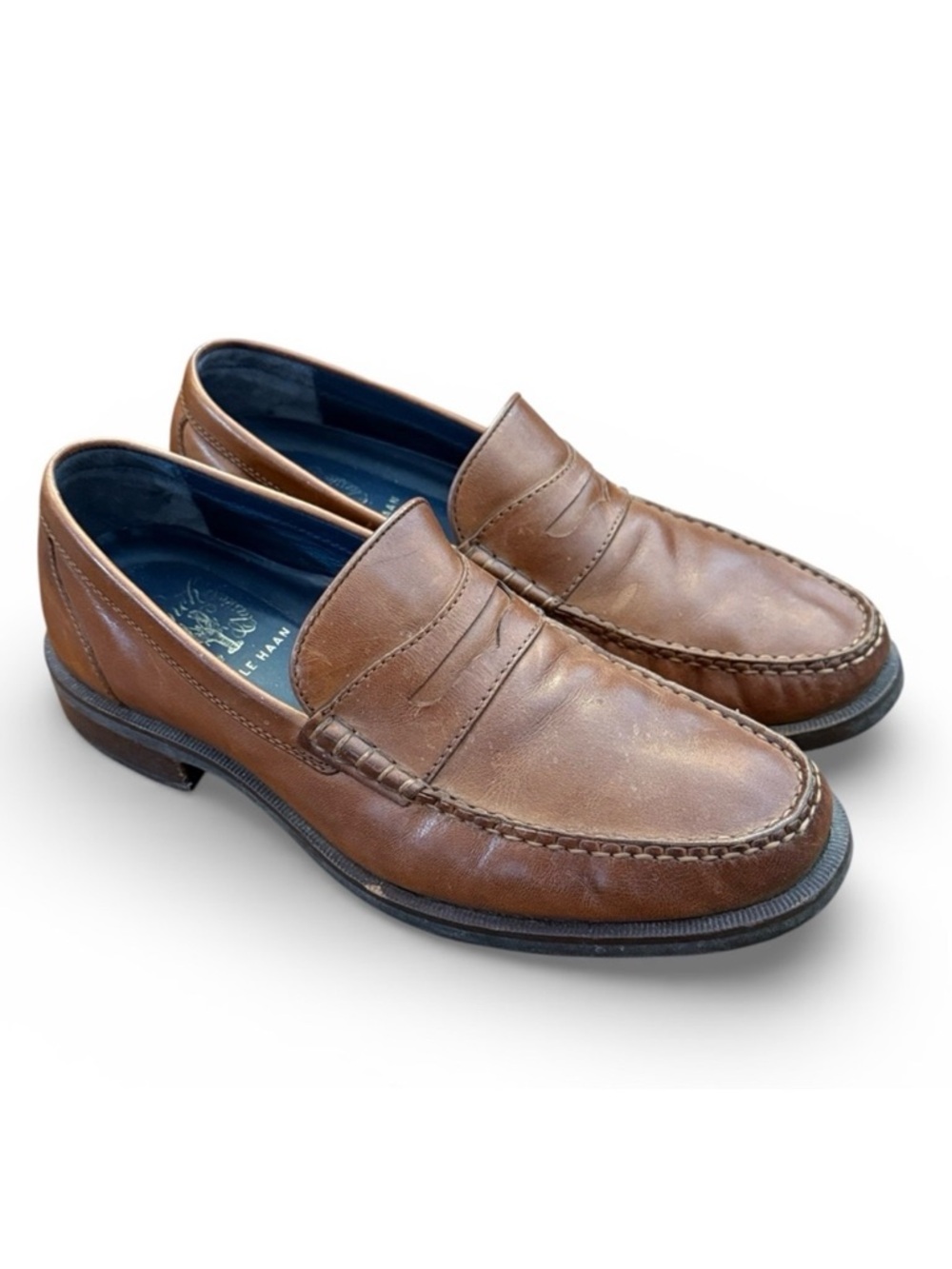 Cole Haan Pinch Maine Classic Penny Loafer Brown Leather Slip-On Prep Shoe 7.5M